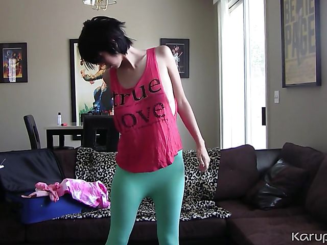 Velvetine changing clothes and showing her juicy boobs