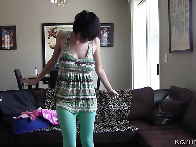 Velvetine changing clothes and showing her juicy boobs