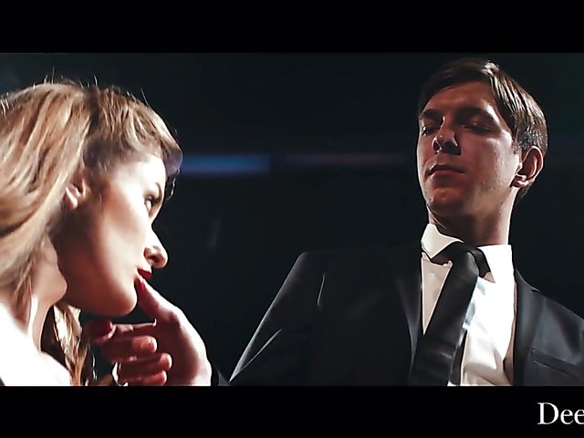 Hardcore fuck in fishnets with hot actress Mia Melano on stage