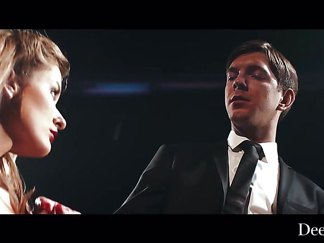 Hardcore fuck in fishnets with hot actress Mia Melano on stage