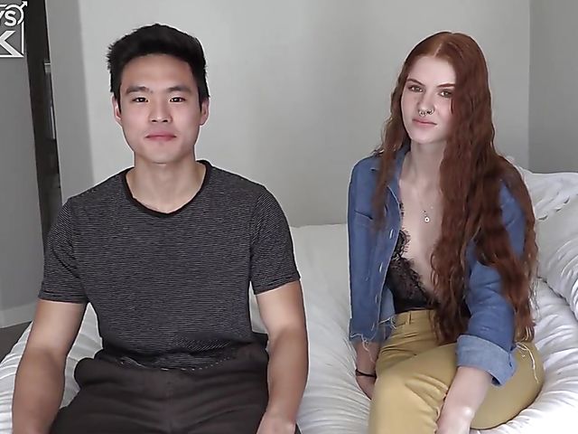 Jane Rogers & Charlie Tran - Redhead white girl asian guy sex video