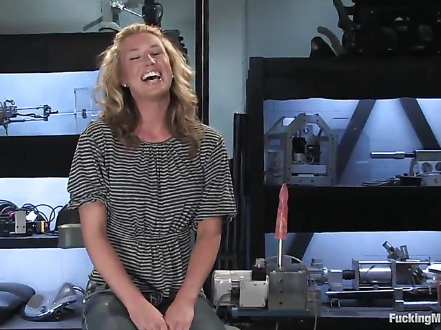 Cheerful Mason gets her pussy and ass drilled by dildo machine