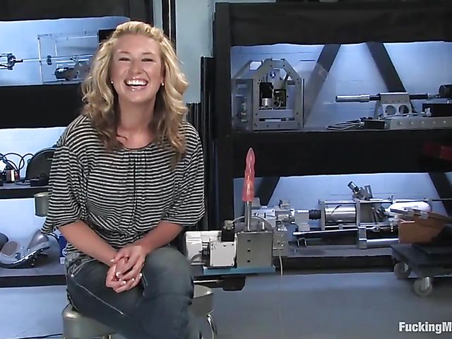 Cheerful Mason gets her pussy and ass drilled by dildo machine