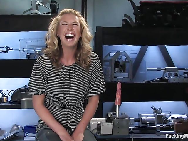 Cheerful Mason gets her pussy and ass drilled by dildo machine