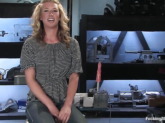 Cheerful Mason gets her pussy and ass drilled by dildo machine