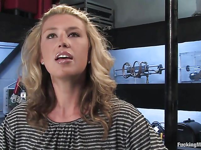 Cheerful Mason gets her pussy and ass drilled by dildo machine