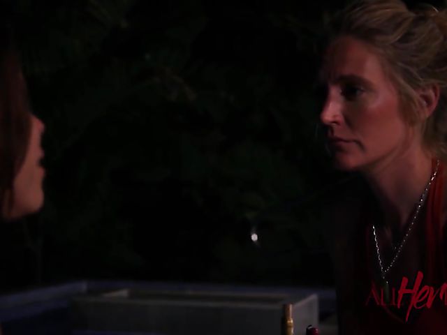 Mona Wales and Adriana Chechik lesbian spiritual meditation in the night