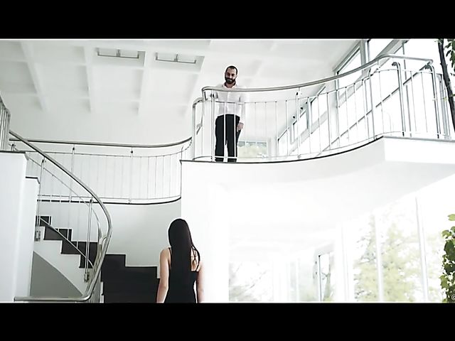 Slim brunette Katy Rose takes off her black dress and gets nailed by Miguel Zayos