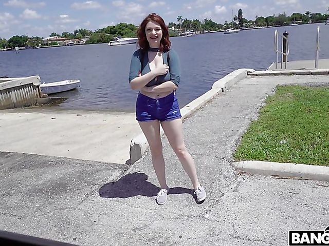 Road adventure of cash hungry busty redhead Annabel Redd