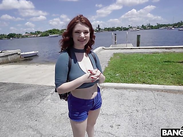 Road adventure of cash hungry busty redhead Annabel Redd