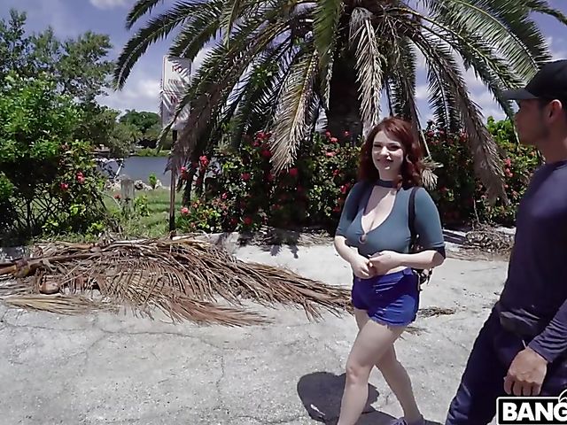 Road adventure of cash hungry busty redhead Annabel Redd