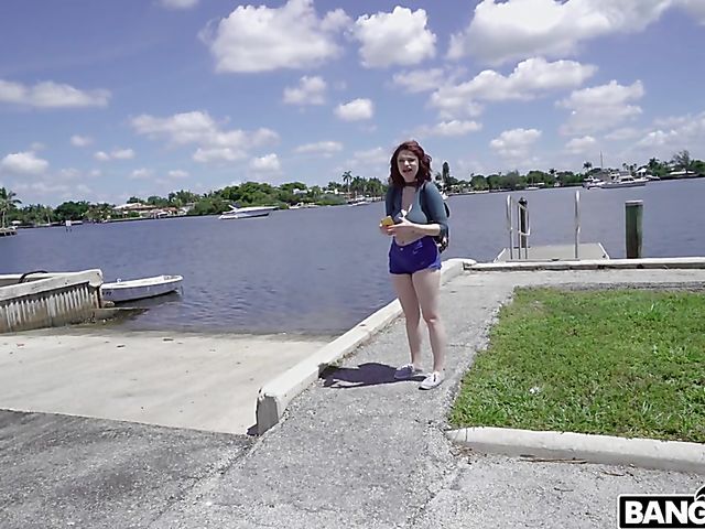 Road adventure of cash hungry busty redhead Annabel Redd