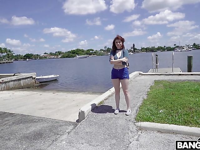 Road adventure of cash hungry busty redhead Annabel Redd