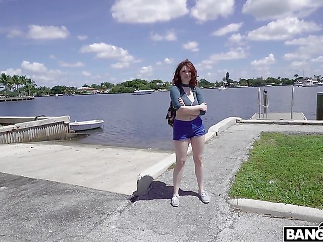 Road adventure of cash hungry busty redhead Annabel Redd