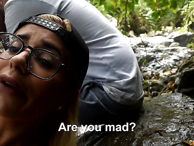 Wild outdoor sex by the river with busty Colombian slut Amaranta Hank