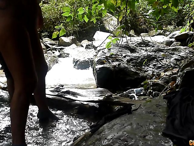 Wild outdoor sex by the river with busty Colombian slut Amaranta Hank