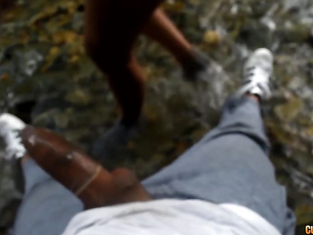 Wild outdoor sex by the river with busty Colombian slut Amaranta Hank