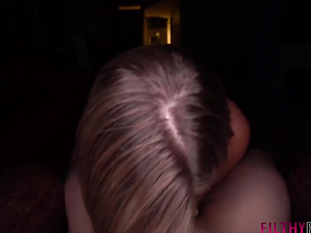 Filthy POV blowjob in the dark from cute Addison Lee