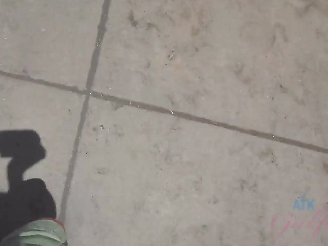 Smoking teen Lola Fae gets fingered in the car and blows outdoors