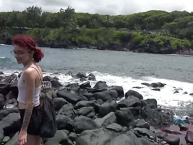 Smoking teen Lola Fae gets fingered in the car and blows outdoors