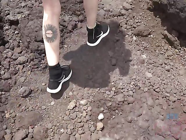 Smoking teen Lola Fae gets fingered in the car and blows outdoors