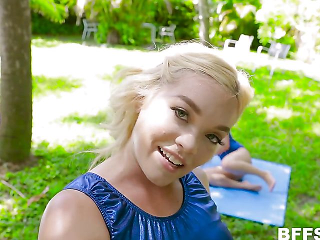 FFFM blowjob and fuck with flexy gymnasts Katie Kush, Kenzie Madison and Lea Lee