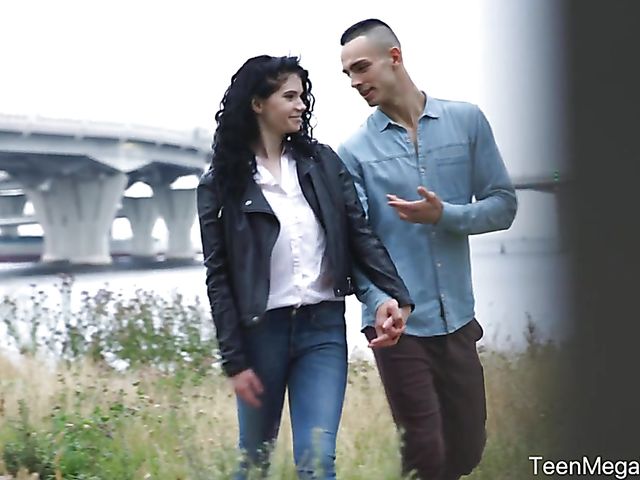 Young russian brunette Black Angel is full of romance and horny for cock