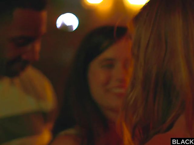 Jax Slayer's interracial FFM experience with white girls Ashley Lane and Abbie Maley in the night