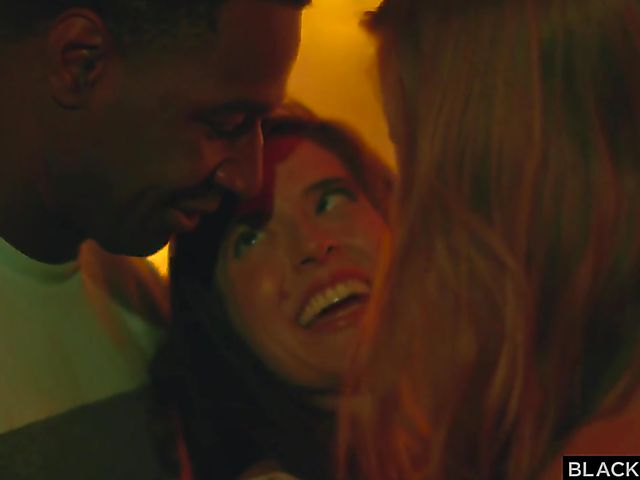 Jax Slayer's interracial FFM experience with white girls Ashley Lane and Abbie Maley in the night