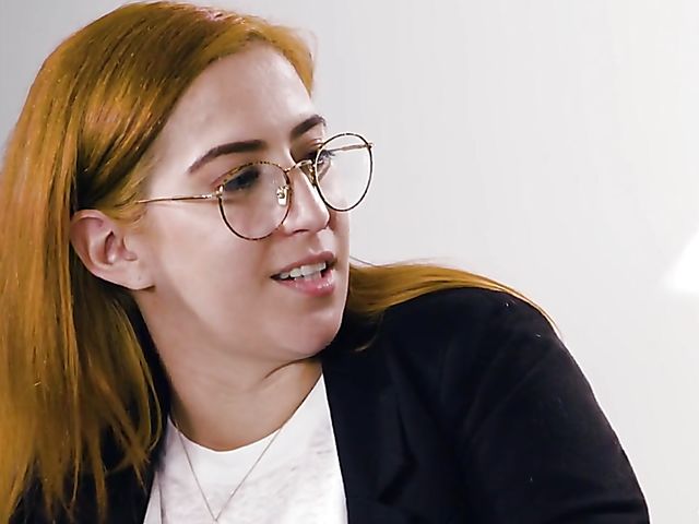 Lena Paul and Charlotte Stokely lesbian fuck in front of redhead April ONeil