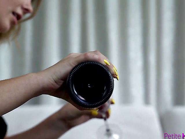 Red wine gets lesbian lovers Elza A and Lesya horny