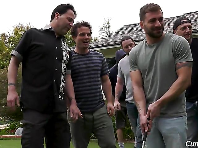 Interracial bukkake gangbang outdoors with curvy ebony Jayden Starr