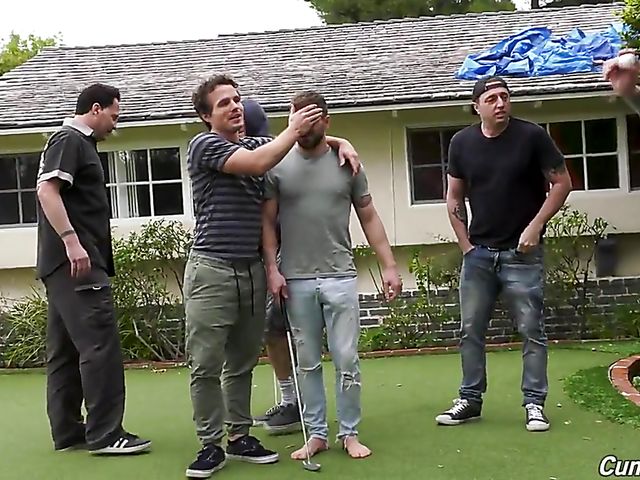 Interracial bukkake gangbang outdoors with curvy ebony Jayden Starr