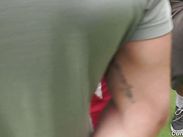 Interracial bukkake gangbang outdoors with curvy ebony Jayden Starr