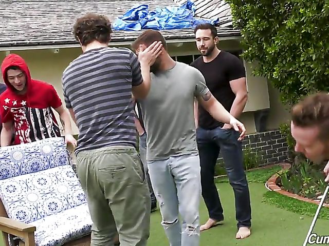 Interracial bukkake gangbang outdoors with curvy ebony Jayden Starr