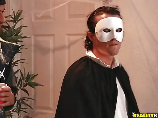 Masked blowjob and fuck after the party with Victoria June