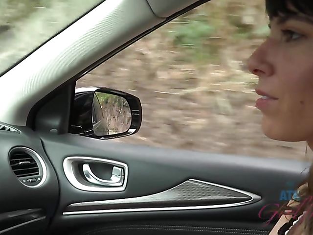 Outdoor POV fun with Vera King on the way to the beach