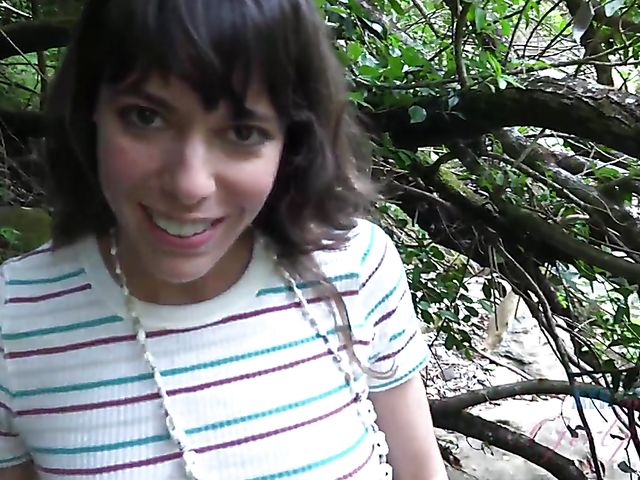 Outdoor POV fun with Vera King on the way to the beach