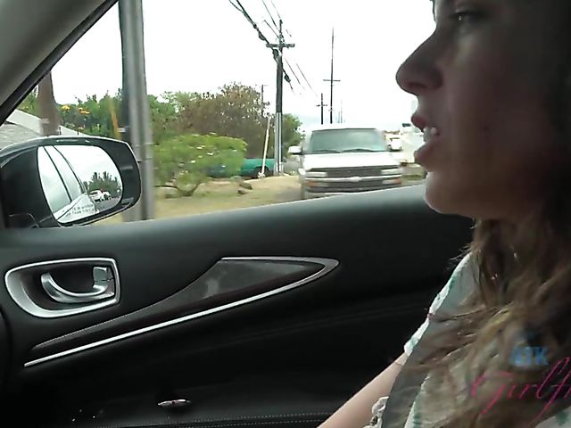 Outdoor POV fun with Vera King on the way to the beach