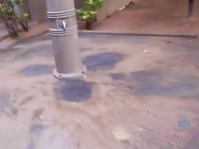 Outdoor POV fun with Vera King on the way to the beach