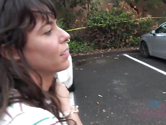 Outdoor POV fun with Vera King on the way to the beach