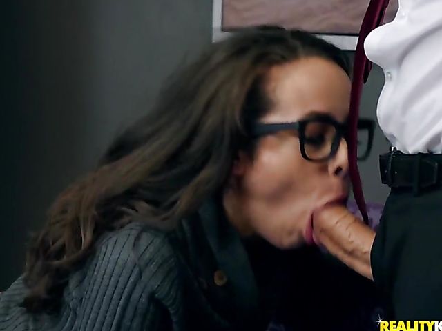 Sneaky office sex with horny brunette Lana Mars