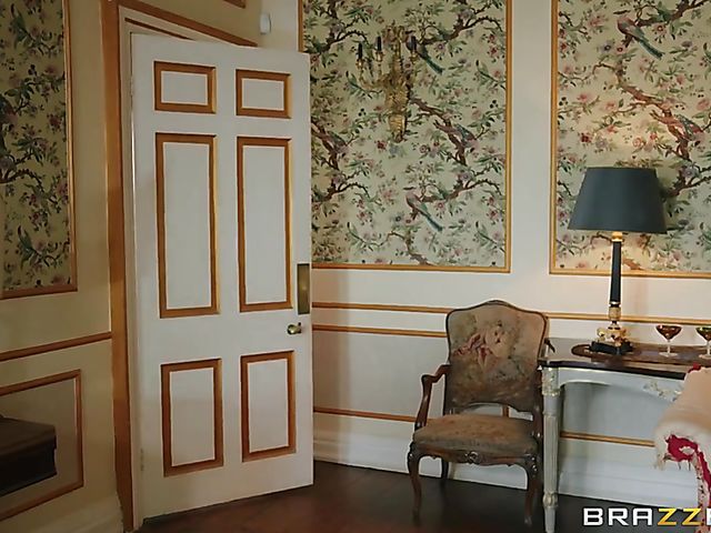 Skinny young woman Tiffany Tatum stops the burglar with her pussy