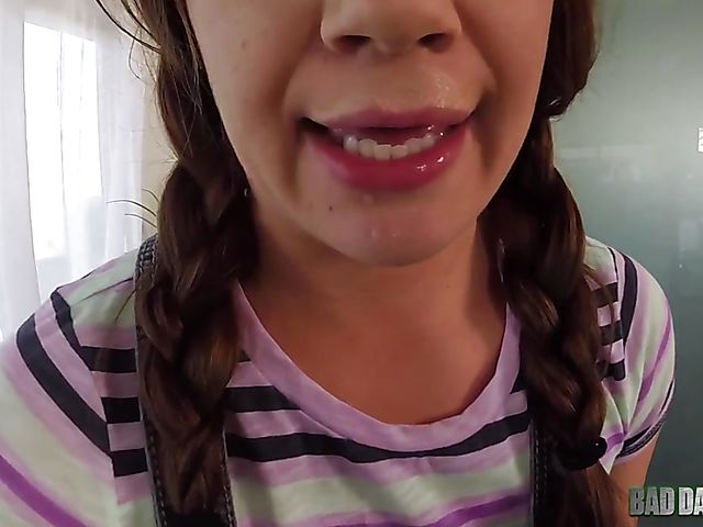 Daddy daughter fantasy in POV with pigtailed Alison Rey