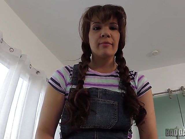 Daddy daughter fantasy in POV with pigtailed Alison Rey