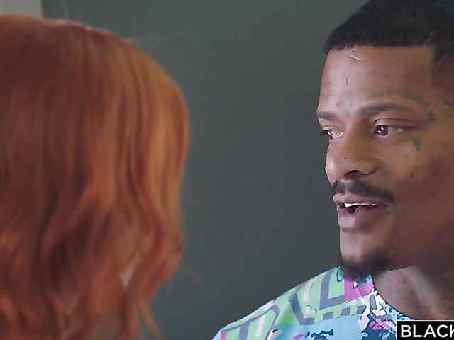 Black cock worship with milfy interracial redhead Maitland Ward