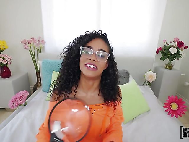 Tiny ebony teen Scarlit Scandal gets a white sausage