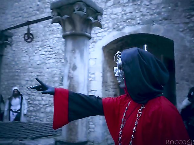 Kinky Angel Emily in fishnets and boots anal fucked in the dungeon