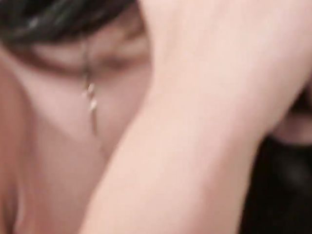 Asian lesbian Katherine Lee sharing a double sided dildo with a cutie