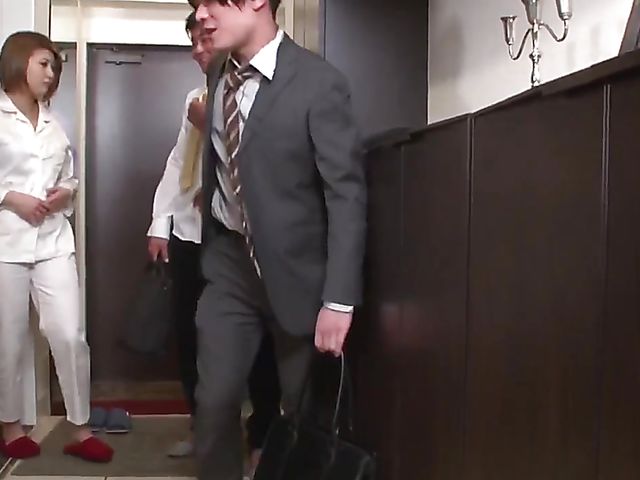 Japanese busty lady Yuri Oshikawa gets fucked by her drunk husband's friend